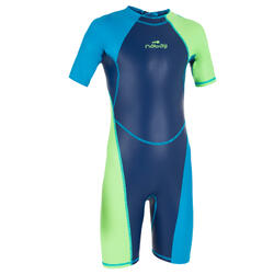 男童短款泳衣 100 KLOUPI - BLUE/GREEN