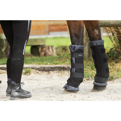 马术运动护腿 稳定运输 含有棉垫 适合标准大马 一副 - 黑色