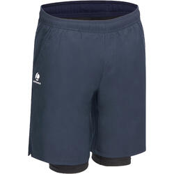 男士网球双层保暖短裤-海军蓝