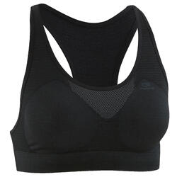 背心式基础款跑步运动文胸（无胸垫） - 黑色