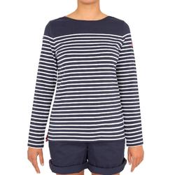 女式长袖帆船T恤traditional sailing 100 - Blue