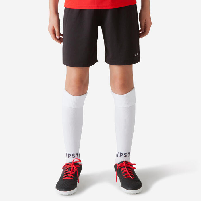 儿童足球短裤F100-黑色