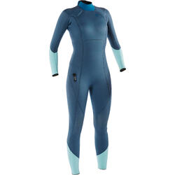 女式湿式潜水服 3毫米氯丁橡胶SCD 500系列- grey/blue