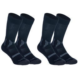 男式/女式篮球袜Mid SO500 两双装- 黑色