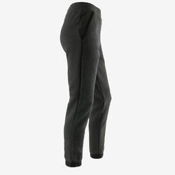 青少年女款体能训练空气层面料保暖长裤500系列- 深灰色