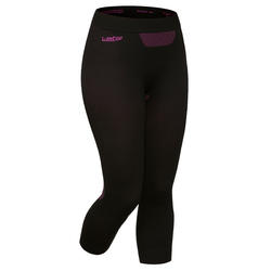 女式滑雪保暖打底裤I-Soft 580 Black/Purple