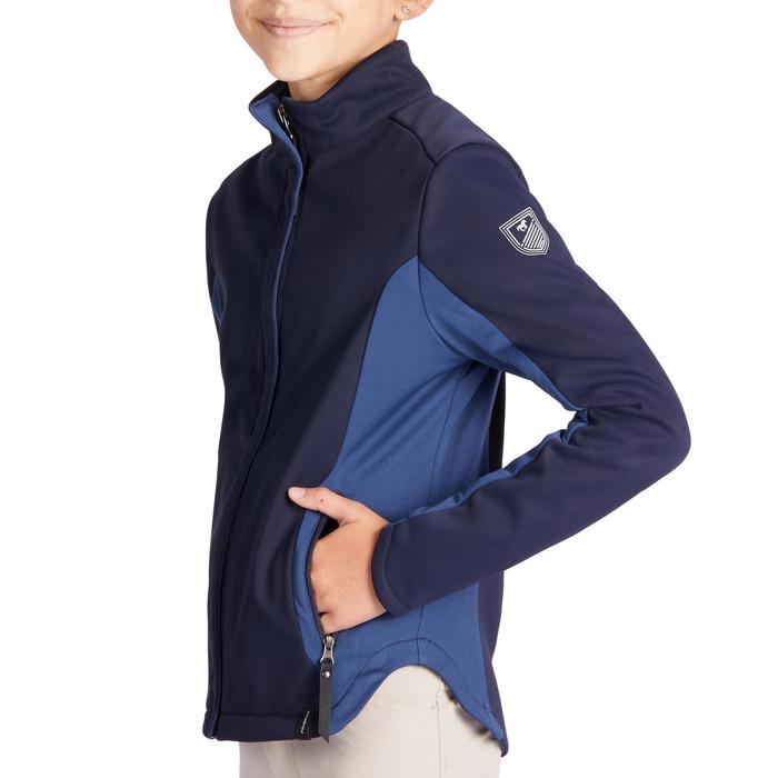 儿童/青少年 防风防泼水软壳夹克 - 蓝黑色/蓝色 -马术运动保暖排汗耐用 -500系列