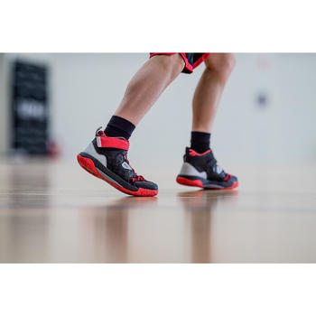 儿童高筒篮球袜 两双装 适用于中阶篮球爱好者- 黑色