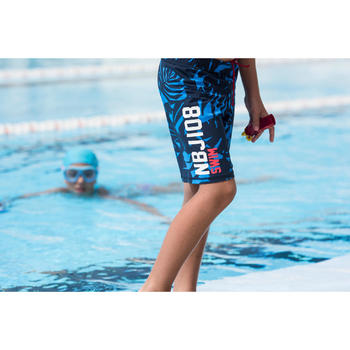 男童长款泳裤NBJI 100 - ALL LIA BLUE