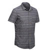 TRAVEL100男式旅行短袖衬衫 - 灰色条纹