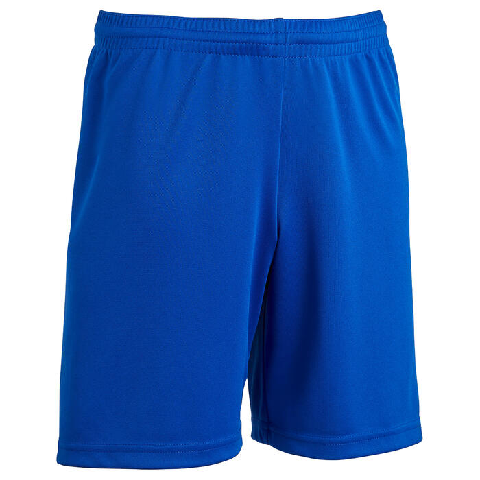 儿童足球短裤F100- 蓝色