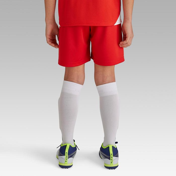 儿童足球短裤F100 -红色