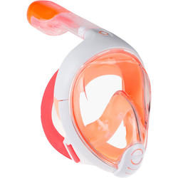 儿童全干式浮潜面罩 -橘粉