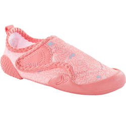 幼童室内赤足学步软鞋 轻盈款 - 粉色印花