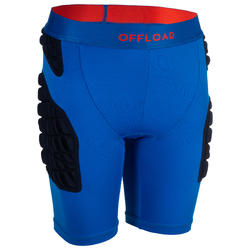 儿童橄榄球防护短衬裤 R500 - 蓝色