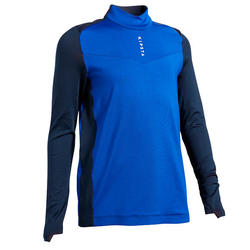青少年足球训练半拉链运动衫T900- 蓝色/海军蓝