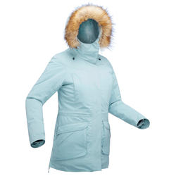 SH500 女式冬季徒步防雪保暖夹克 ULTRA-WARM - 冰蓝