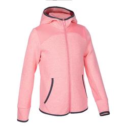 女童青少年体能空气层保暖夹克500系列-内层加厚款- 斑驳粉色
