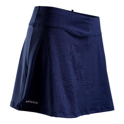 女士网球柔软短裙500-海军蓝