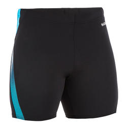 男式长款平角泳裤- BLACK / BLUE