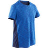 男童青少年体能透气短袖棉 T 恤 500 系列 - 蓝色