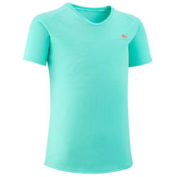 青少年山地徒步短袖 T恤 -碧绿色丨MH500