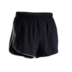 KIPRUN 男式跑步开叉短裤 - 黑色/灰色