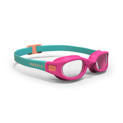 游泳眼镜100 SOFT S号 - 透明镜片- Coral Pink