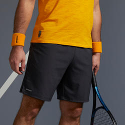 男士网球短裤500-灰色