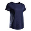 女士网球柔软T恤100-海军蓝女式T恤 干爽透气系列100-海军蓝