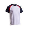 男童网球T恤500-白/海军蓝