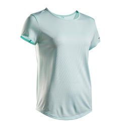 女士网球柔软T恤100-淡绿