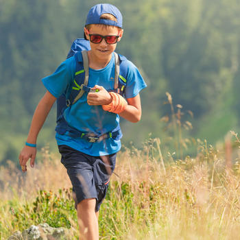 青少年山地徒步短袖 T恤-蓝色丨MH500