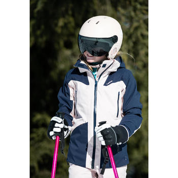 儿童滑雪夹克 D-Ski 900 - Navy Blue and Powder Pink
