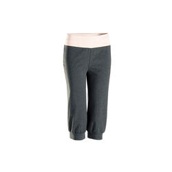 女式舒缓瑜伽七分裤 - 灰色/粉色