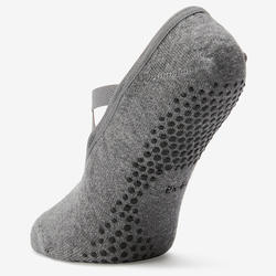 女式芭蕾舞防滑袜 500 系列 - 灰色