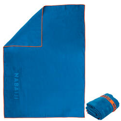 条纹微纤维毛巾 XL号 110 x 175 厘米 - Blue