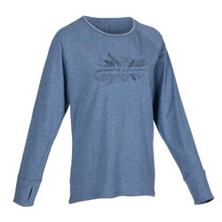 女式舒缓瑜伽长袖T恤 - 薰衣草紫色