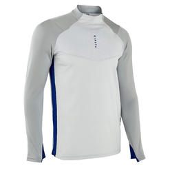 成人足球训练半拉链运动衫Traxium - 淡灰色/蓝色