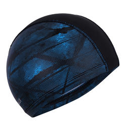 硅胶网布泳帽 L号 - Black Texxo Print
