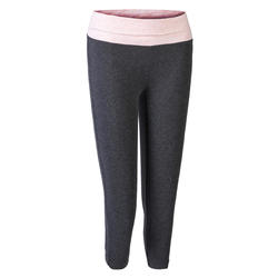 女式舒缓瑜伽七分裤 - 灰色/粉色