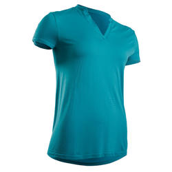 女士轻量透气短袖Polo衫-蓝绿色