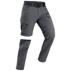 TRAVEL500 男式徒步旅行二合一拉链长裤 - 灰色