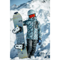 男童高腰背带单板(以及双板滑雪) 滑雪裤, Bib 500 grey