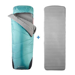 床垫&睡袋二合一5°C-灰蓝/黑-大号丨MH500 5°C