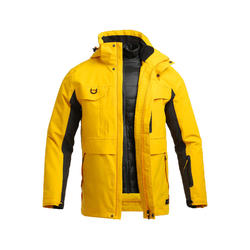 男式三合一防水保暖夹克(羽绒) -黄色丨TRAVEL 500