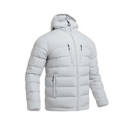 TREK500 男式山地徒步羽绒保暖连帽夹克 -12°C - 灰色