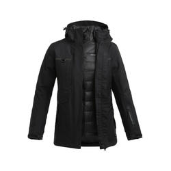 女式三合一防水保暖夹克(羽绒) -黑色丨TRAVEL 500