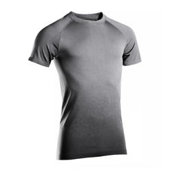 男式动态瑜伽无缝短袖 T 恤 - 浅灰色