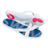 女式泳池凉鞋SLAP 500 PRINT - WHITE BLUE